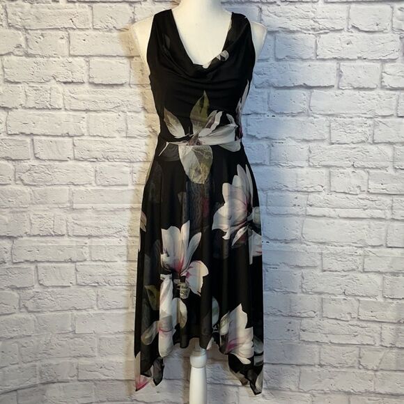 Le Chateau Floral Print Knit Cowl Neck Dress Size XXS - Picture 3 of 12